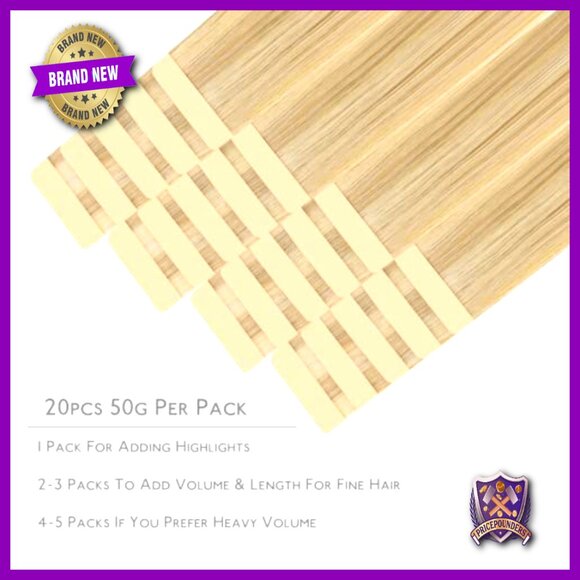 20pcs 18in Tape in Hair Extensions Human Remy Hair Straight Skin Weft main image 4
